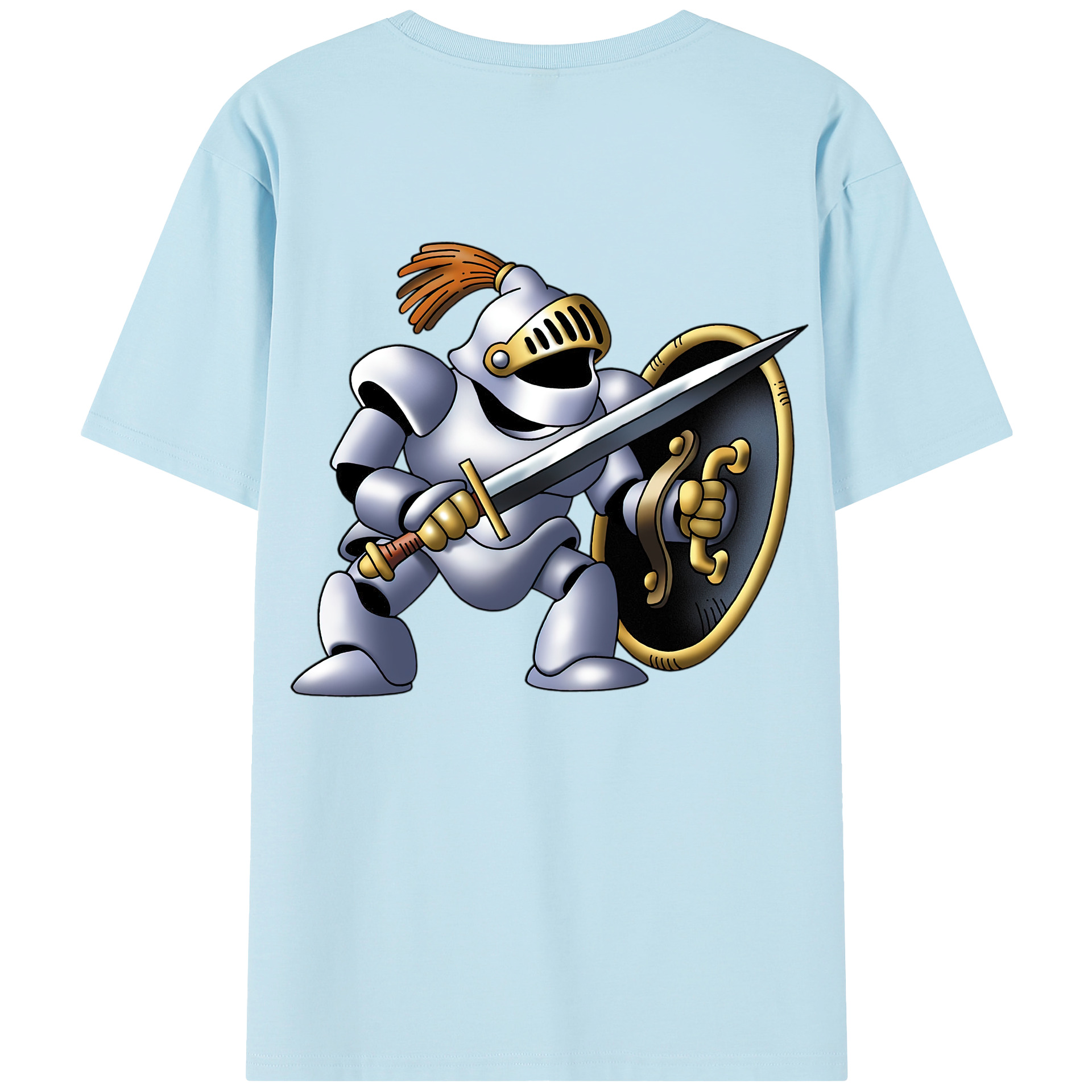 （画像用） ドラゴンクエスト Doragon Kuesuto Dragon Quest 綿100％半袖Tシャツ（背面プリント）